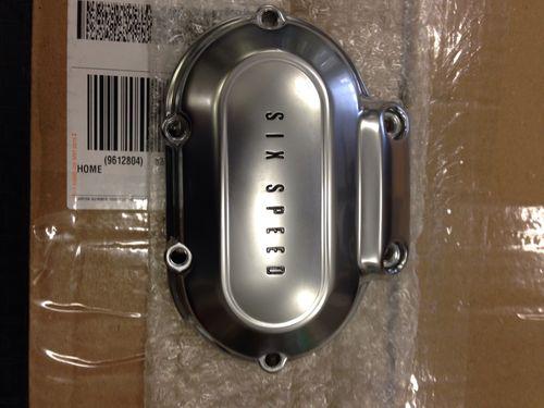 Harley davidson oem transmission side cover, satin brushed metal