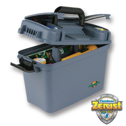 Flambeau marine storage dry box case boat tackle fishing hunting zerust grey