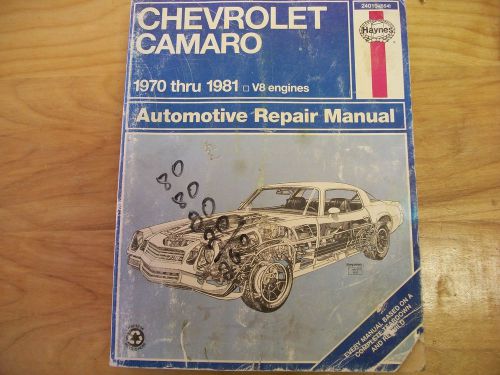 Haynes 1970-1981 chevy camaro repair guide v8 engines #24015 (554)