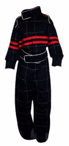 Children kart racing 3 layers suit, kids go kart 3 layers racing overall blk/rd