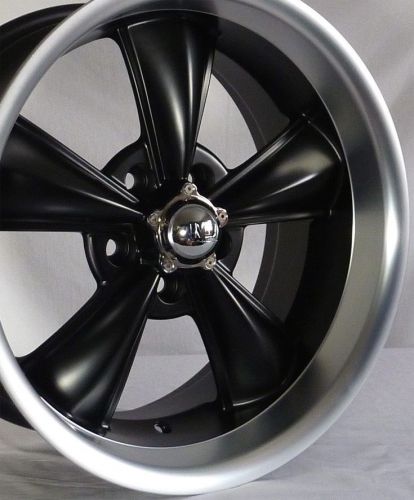 17&#034; matte black md classic wheels (4) 17x8 5x120.65 5 spoke rims corvette 68-82