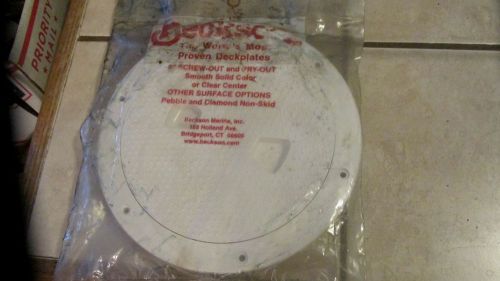 Beckson 6&#034; deck plate - pebble &amp; diamond white non-skid - dp62-w - new