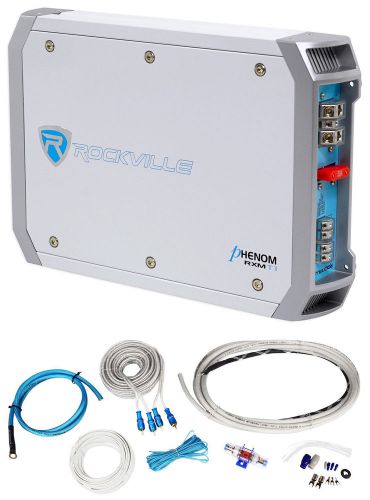 Rockville rxm-t1 1500 watt peak/750w rms marine/boat 2 channel amplifier+amp kit