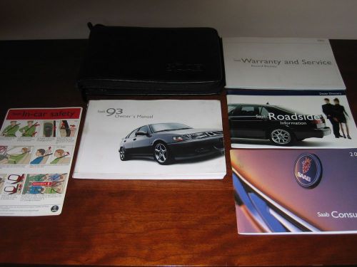 2002 saab 93  owners manual with supplements and leather case