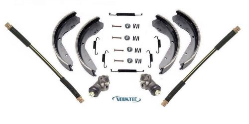 Front brake shoes kit,wheel cylinders,hoses,hardware vw super beetle 1971-on