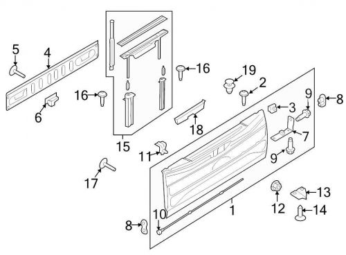 Ford oem tailgate striker plate fl3z99404a42a image 13