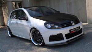 Md - vw golf mk6 r 08-12 abs plastic glossy front bumper lip splitter