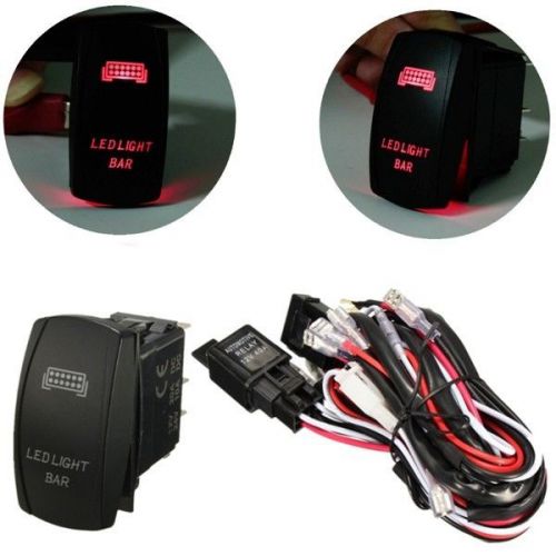 12v led light bar laser rocker on/off switch wiring harness 40a relay fuse red