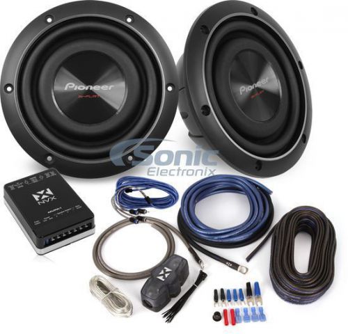Bass package: 2 8&#034; ts pioneer subs + nvx micro-v monoblock amplifier &amp; kit