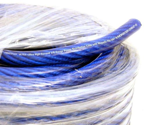Monster cable 20&#039; 1/0 gauge blue powerflex power wire
