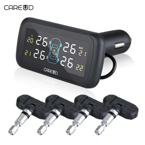 Auto car cigarette lighter tpms tire pressure monitor system+4 internal sensors