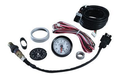 Aem analog electrical air/fuel ratio gauge 2 1/16" dia white/black face 30-5130