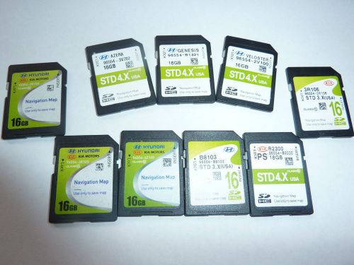 Lot of 9 hyundai / kia  navigation s/d cards see list below for part #&#039;s &amp; type