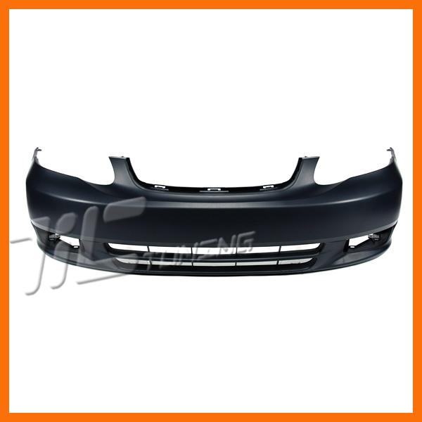 03-04 corolla ce/le front black plastic primered bumper cover capa certified