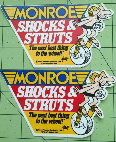 Monroe shocks &amp; struts pair vintage decals stickers caveman b.c. comic strip