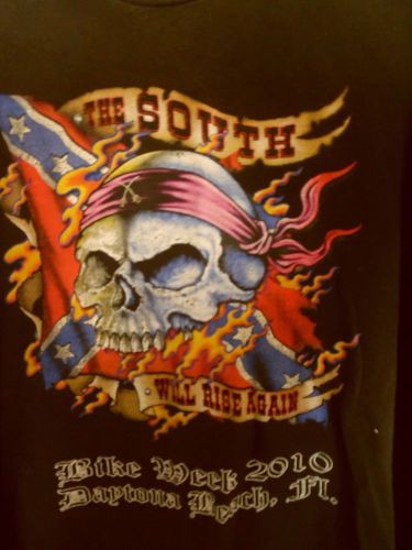 2010 daytona beach bike week tee shirt black sz 2xl tribal skull dude