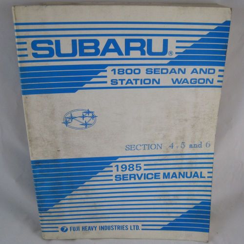 1985 subaru 1800 sedan station wagon service manual sect 4 5 6 dl gl brat xt 4wd