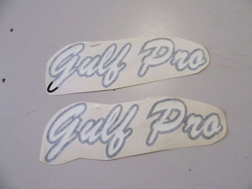 Gulf pro decal pair (2) 7 1/2&#034; x 2 1/4&#034; black / white marine boat