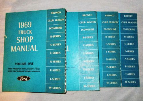 1969 complete ford truck factory maintenance repair manuals 4vol f-series bronco