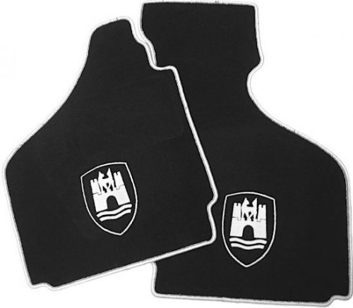 Black/silver wolfsburg floor mats for vw karmann ghia type 14 cabriolet