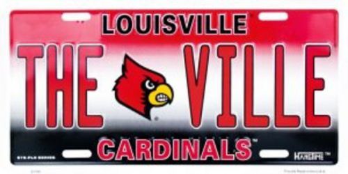 Louisville cardinals the ville metal license plate