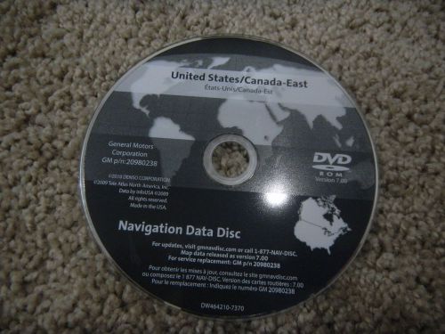 2005-2013 chevy corvette cadillac sts 20980238 navigation dvd version 7.00 east