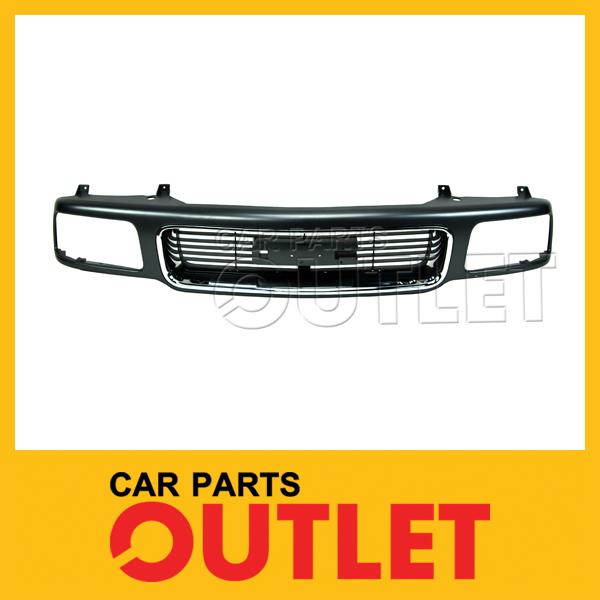 1995-1997 gmc sonoma sls painted gray grille mid-size jimmy chrome surround mldg