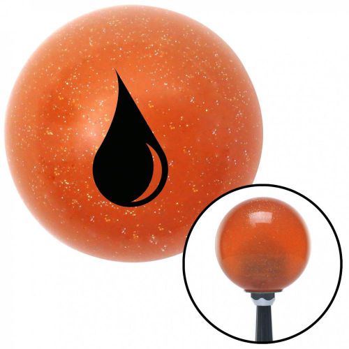 Black paint drip orange metal flake shift knob with 16mm x 1.5 insert apu