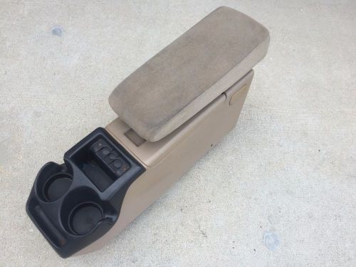 1988-2001 ford explorer ranger center console armrest black cup holder tan color