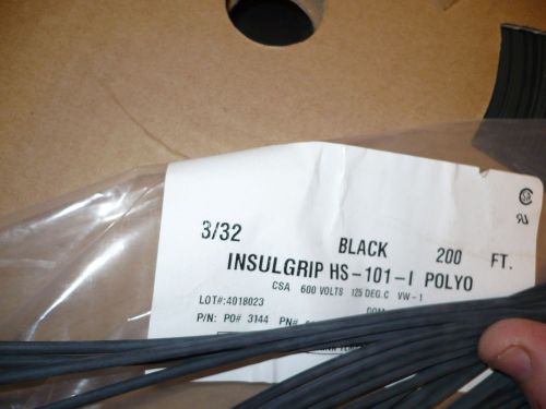 3/32&#034; heat shrink tubing  black   polyolefin   25 ft