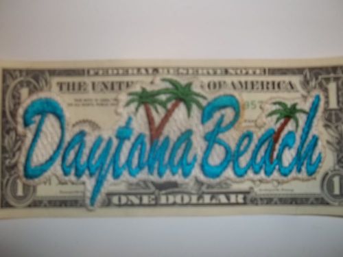 &#034;daytona beach&#034; shirt/jacket/hat patch iron/sew-on