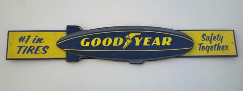 Goodyear tires blimp service metal 3d sign garage shop man cave vintage look 