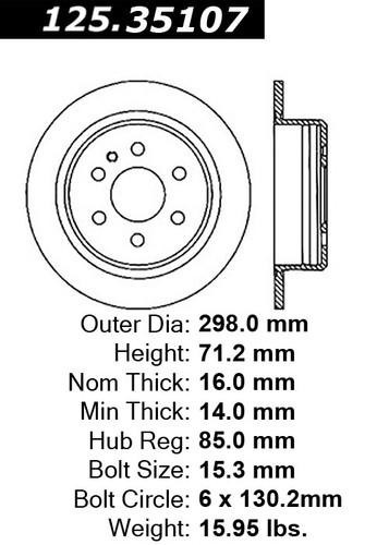 Centric 125.35107 rear brake rotor/disc-high carbon rotor-preferred