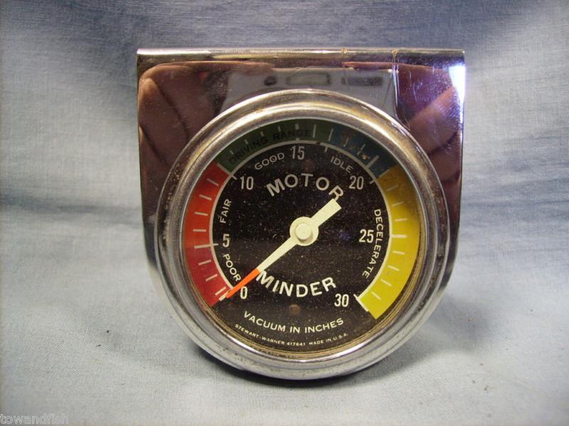 Vintage stewart-warner motor minder vacuum gauge -rat rod