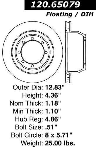 Centric 120.65079 rear brake rotor/disc-premium rotor-preferred