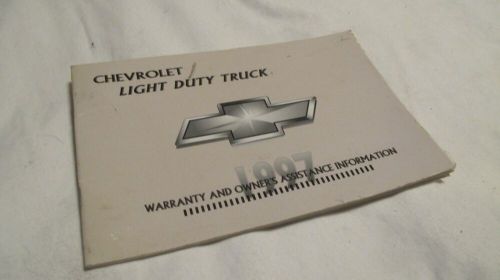 1997 chevrolet 2500 pickup warranty assistance information  1997
