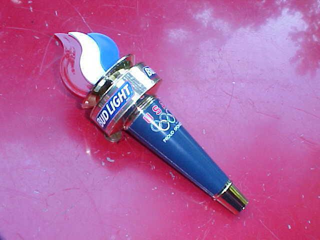 1996 bud light olympic beer tap handle/shifter knob,red/white/blue,rat rod 3/8 