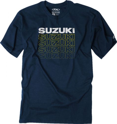 Factory effex suzuki repeat short sleeve shirt navy blue