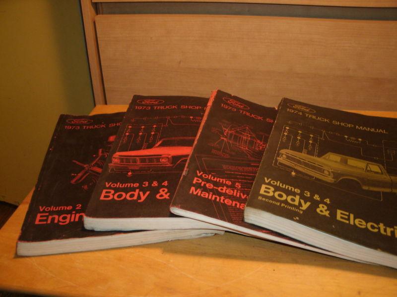 1973 complete truck line 5 volume shop manual set + vol 3&4 1974 truck