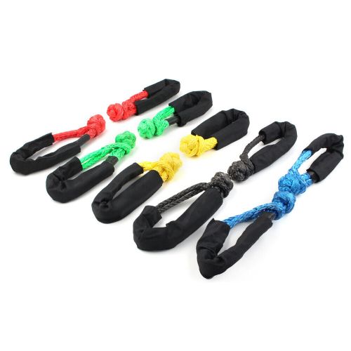 2x 1/2&#034; synthetic soft shackle recovery straps 38000 lbs for winch rope