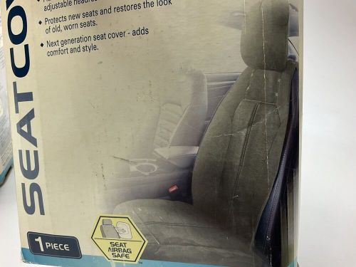 Kraco 804218 gray suede fabric  sideless seat cover - does two seats