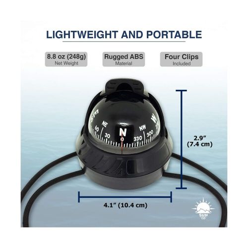 Sun company seaturtl kayak compass - full-size mountable marine compass with ...