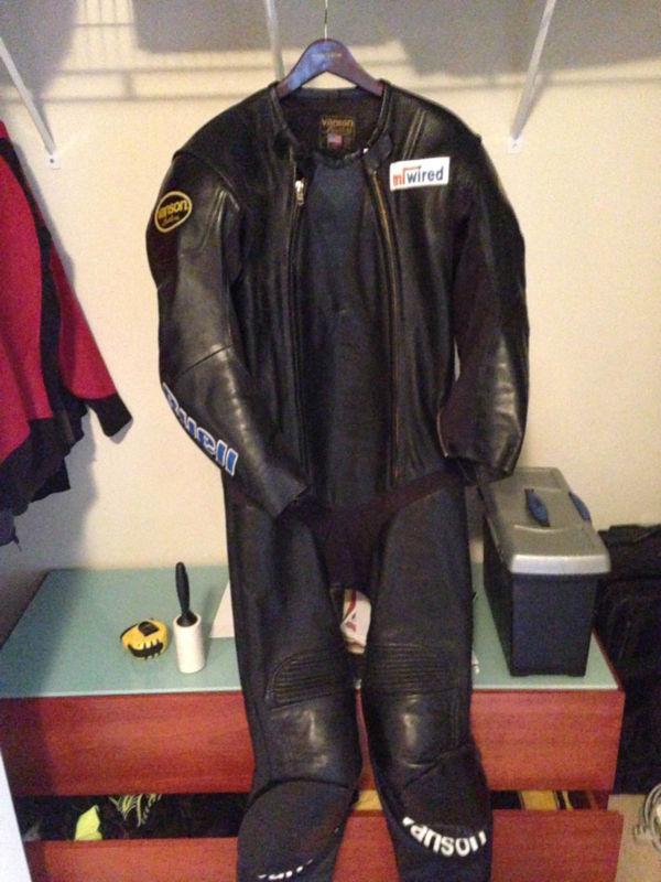 Vanson leathers mark3 volante custom one piece suit twin zip size: 46