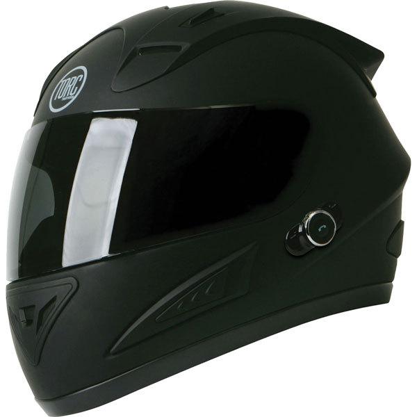 Flat black m torc prodigy t-10 bluetooth full face helmet