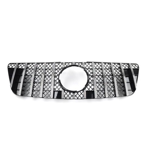 Gtr style front bumper hood diamond grille fit benz ml class w164 2009-12 chrome