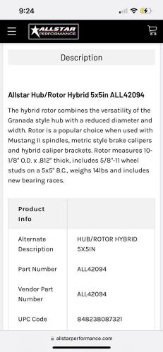 2x  allstar 5x5 hybrid rotor #42094