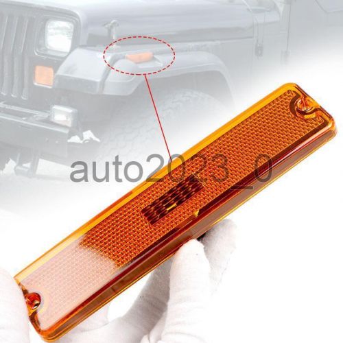 Amber lens front side marker fender bumper lights for 1987-1995 jeep wrangler yj