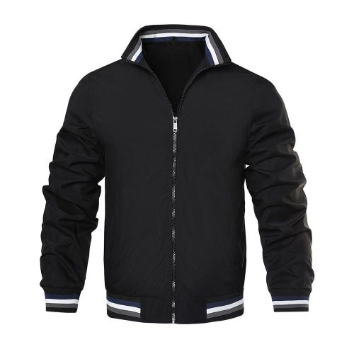 Men&#039;s new solid color cardigan jacket casual motorcycle