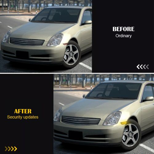 Smoked led side bumper lights marker for 2003-2006 infiniti g35 base x sedan 4dr