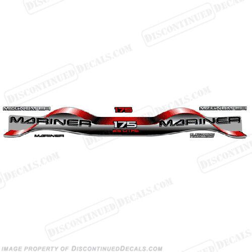 Fits mariner 175hp 2.5 outboard motor decal kit - red